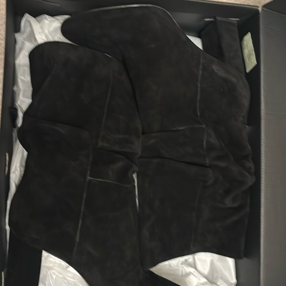 Banana Republic Midshaft Slouchy Suede Boot Black